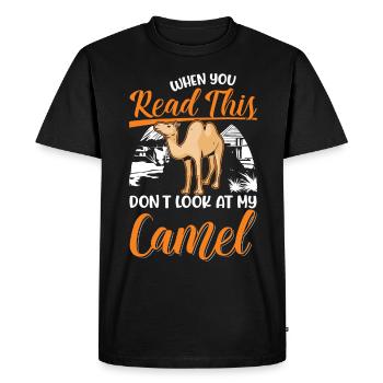 Camel Gift Dromedary Camel Big Camel - Men's Premium Organic T-Shirt - black - Front - Nico (187cm)
