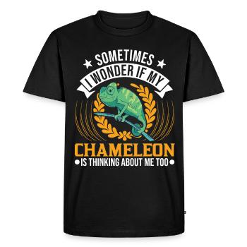 Caméléon Cadeau Caméléon - T-shirt Premium bio Homme - noir - Devant - Nico (187cm)