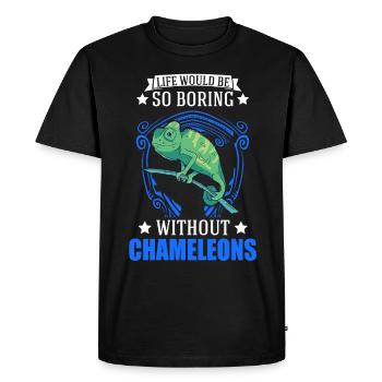 Caméléon Cadeau Caméléon - T-shirt Premium bio Homme - noir - Devant - Nico (187cm)