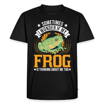 Frog Gift Tree Frog - Men's Premium Organic T-Shirt - black - Front - Nico (187cm)