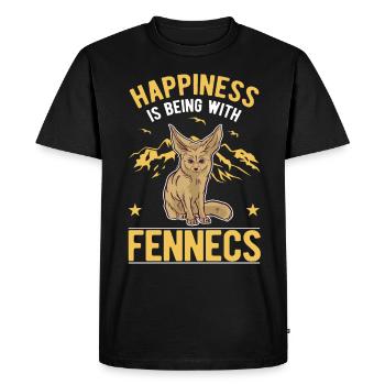 Fennec Happiness Desert Fox Fennec - Men's Premium Organic T-Shirt - black - Front - Nico (187cm)