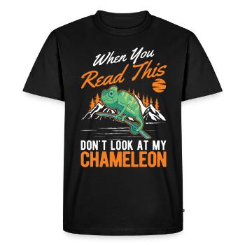 Caméléon Cadeau Caméléon - T-shirt Premium bio Homme - noir - Devant - Nico (187cm)