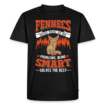 Fennec Gift Desert Fox Fennec - Men's Premium Organic T-Shirt - black - Front - Nico (187cm)