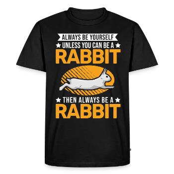 Rabbit Rabbit Rabbit - Men's Premium Organic T-Shirt - black - Front - Nico (187cm)