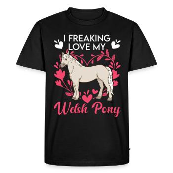 I freaking love my Welsh Pony - Men's Premium Organic T-Shirt - black - Front - Nico (187cm)