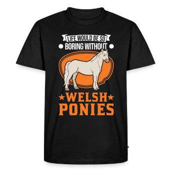 Cavalier de poney gallois - T-shirt Premium bio Homme - noir - Devant - Nico (187cm)