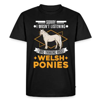 Welsh Pony Gift - Men's Premium Organic T-Shirt - black - Front - Nico (187cm)