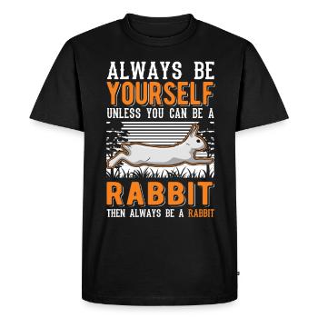 Lapin lapin lapin lapin - T-shirt Premium bio Homme - noir - Devant - Nico (187cm)