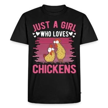 Chicken Girl Farmer Chicken Farmer - Men's Premium Organic T-Shirt - black - Front - Nico (187cm)