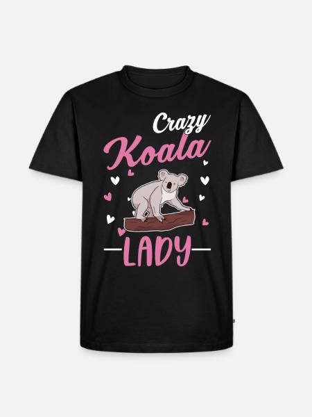 Verrückte Koala Frau - Männer Premium Bio T-Shirt - Schwarz