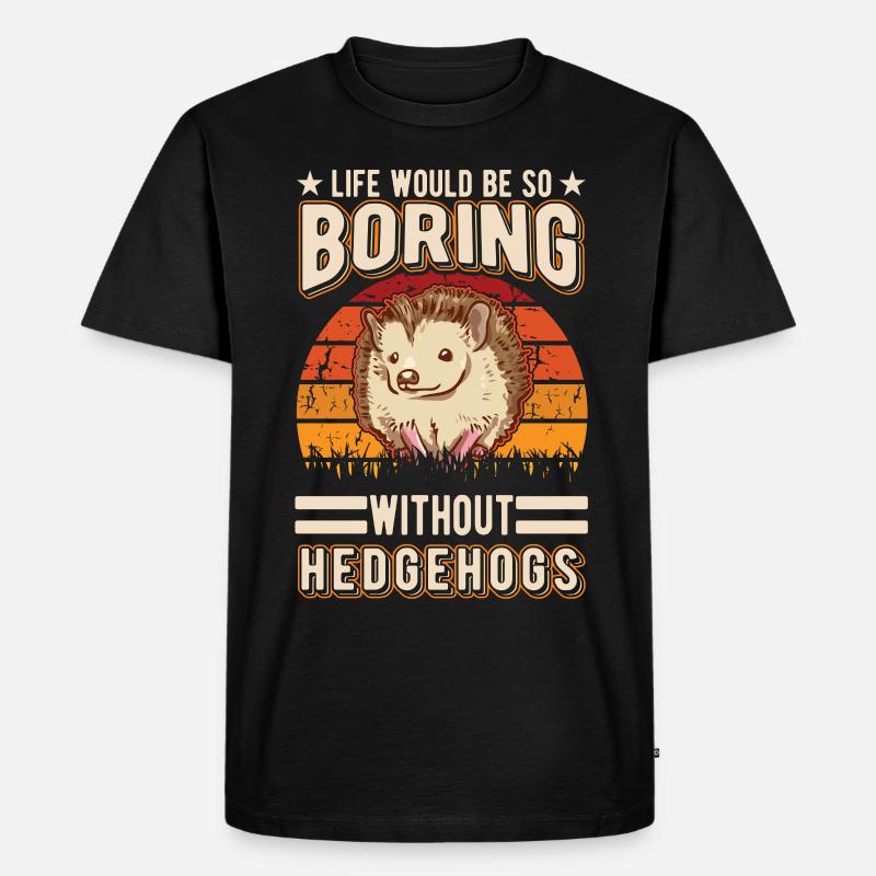 Igel Geschenk Stacheligel - Männer Premium Bio T-Shirt - Schwarz
