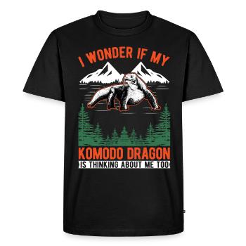 Komodo dragon moniteur lézard Komodo dragon - T-shirt Premium bio Homme - noir - Devant - Nico (187cm)
