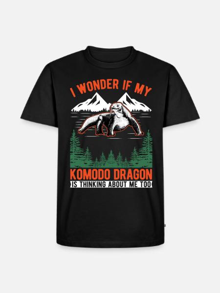 Komodowaran Waran Komododrache - Männer Premium Bio T-Shirt - Schwarz