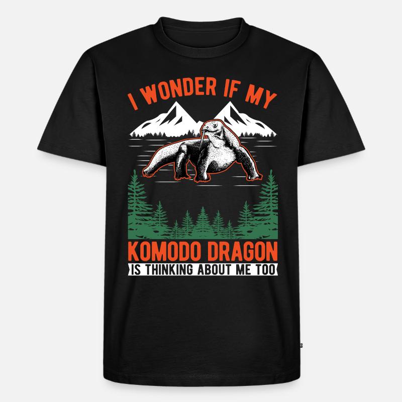 Komodowaran Waran Komododrache - Männer Premium Bio T-Shirt - Schwarz