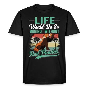 Red Panda Gift Cat Bear Red Panda - Men's Premium Organic T-Shirt - black - Front - Nico (187cm)