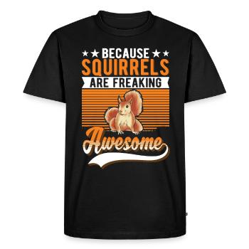 Squirrel Gift Squirrel Grey Squirrel - Men's Premium Organic T-Shirt - black - Front - Nico (187cm)