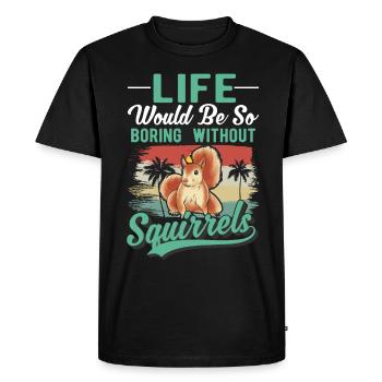 Squirrel Gift Squirrel Grey Squirrel - Men's Premium Organic T-Shirt - black - Front - Nico (187cm)
