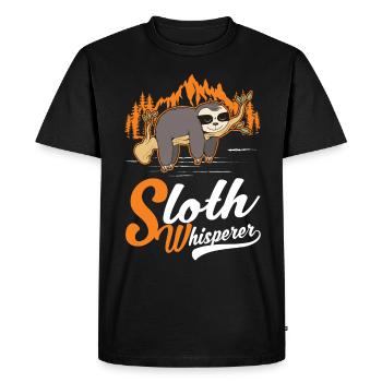 Faultier Flüsterer Sloth Whisperer - Men's Premium Organic T-Shirt - black - Front - Nico (187cm)
