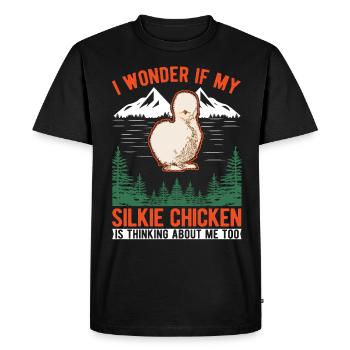 Silk Chicken Cadeau Silkie Chicken Silkie Chicken - T-shirt Premium bio Homme - noir - Devant - Nico (187cm)