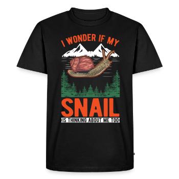 Snail Gift Vineyard Snail - Men's Premium Organic T-Shirt - black - Front - Nico (187cm)