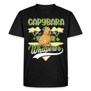 Capybara Chuchoteur Capibara Capibara Capybara - T-shirt Premium bio Homme - noir - Devant - Nico (187cm)