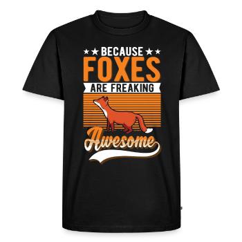 Because Foxes are freaking awesome Fuchs - Men's Premium Organic T-Shirt - black - Front - Nico (187cm)
