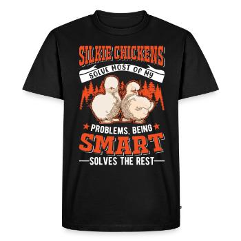 Silk Chicken Cadeau Silkie Chicken Silkie Chicken - T-shirt Premium bio Homme - noir - Devant - Nico (187cm)