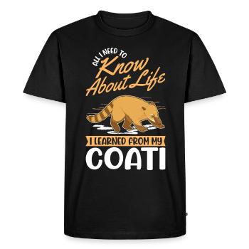 Coati Gift Proboscis Coati - Men's Premium Organic T-Shirt - black - Front - Nico (187cm)