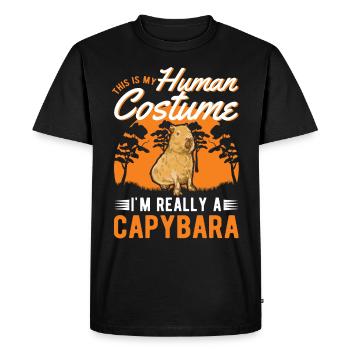 Capybara Costume Humain Wasserschwein Capibara - T-shirt Premium bio Homme - noir - Devant - Nico (187cm)