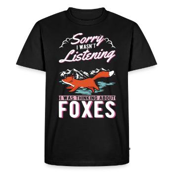 Fox Gift Red Fox - Men's Premium Organic T-Shirt - black - Front - Nico (187cm)
