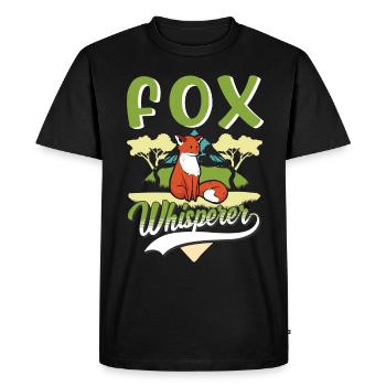 Fox Whisperer Red Fox Fox Whisperer - Men's Premium Organic T-Shirt - black - Front - Nico (187cm)