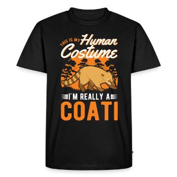 Coati Human Costume Halloween Coati Proboscis - Men's Premium Organic T-Shirt - black - Front - Nico (187cm)
