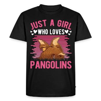 Pangolin Fille Pangolin - T-shirt Premium bio Homme - noir - Devant - Nico (187cm)
