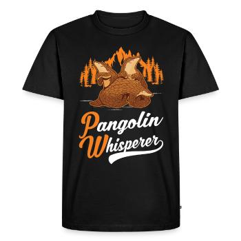 Pangolin Chuchoteur Pangolin - T-shirt Premium bio Homme - noir - Devant - Nico (187cm)