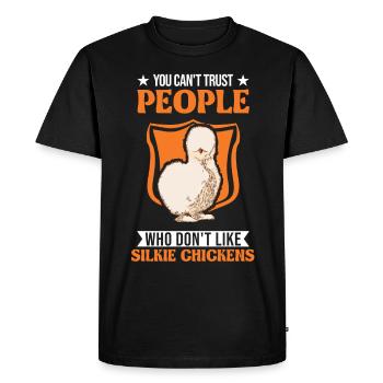 Silk Chicken Cadeau Silkie Chicken Silkie Chicken - T-shirt Premium bio Homme - noir - Devant - Nico (187cm)
