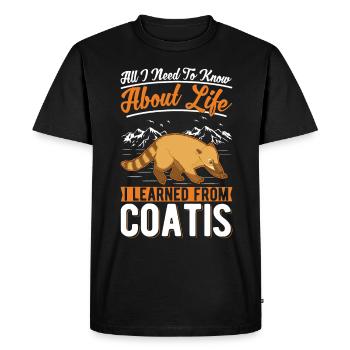 Coati Gift Proboscis Coati - Men's Premium Organic T-Shirt - black - Front - Nico (187cm)