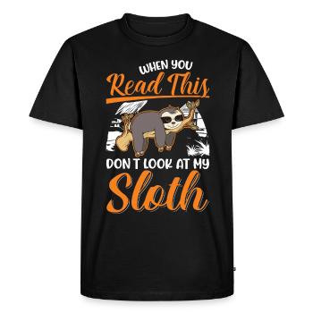 Sloth Gift Sloth - Men's Premium Organic T-Shirt - black - Front - Nico (187cm)