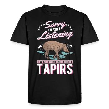Tapir Cadeau Tapir des plaines Tapirdae Tapir - T-shirt Premium bio Homme - noir - Devant - Nico (187cm)