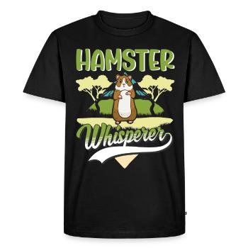 Hamster Whisperer Golden Hamster Hamster - Men's Premium Organic T-Shirt - black - Front - Nico (187cm)