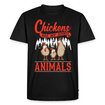 Hühner Spirit Animal Chicken Hühnchen - Men's Premium Organic T-Shirt - black - Front - Nico (187cm)