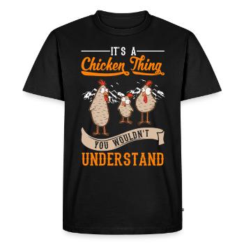 Chickens Ding Farmer Farmer Chicken - Men's Premium Organic T-Shirt - black - Front - Nico (187cm)