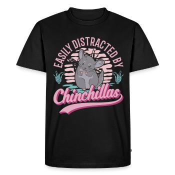 Easily distracted by Chinchillas - Men's Premium Organic T-Shirt - black - Front - Nico (187cm)