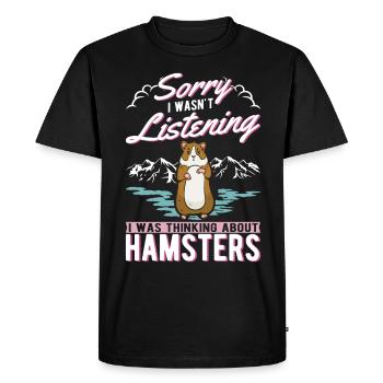 Hamster Hamster Wheel Golden Hamster Hamster - Men's Premium Organic T-Shirt - black - Front - Nico (187cm)