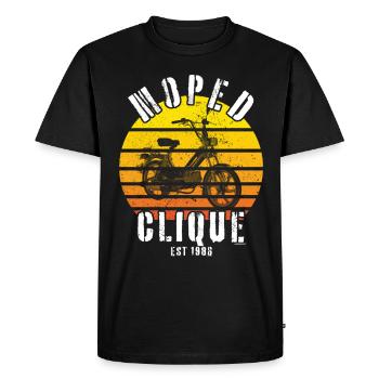 Cyclomoteur Clique Scooter Mokick Conducteur de deux-roues 1986 - T-shirt Premium bio Homme - noir - Devant - Nico (187cm)