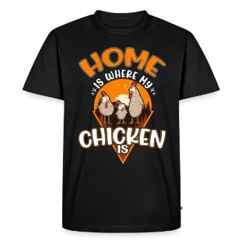 Poulets Home Farmer Poulet - T-shirt Premium bio Homme - noir - Devant - Nico (187cm)