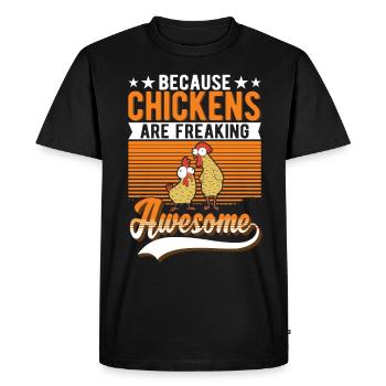 Chickens Farmer Chicken Gift Farmer - Men's Premium Organic T-Shirt - black - Front - Nico (187cm)