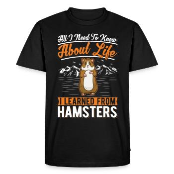 Hamster Cadeau Hamster Roue d’Or Hamster - T-shirt Premium bio Homme - noir - Devant - Nico (187cm)