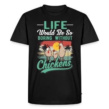 Poulets Éleveur de poulet Éleveur Éleveur - T-shirt Premium bio Homme - noir - Devant - Nico (187cm)
