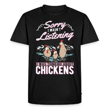 Poulets Éleveur Poulet Poulet - T-shirt Premium bio Homme - noir - Devant - Nico (187cm)