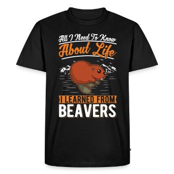 Beaver Gift Beaver Dam - Men's Premium Organic T-Shirt - black - Front - Nico (187cm)